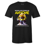 Black Crew Neck 'Never Look Down on Anyone' Funny T-Shirt