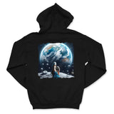 Black 'Moon Watcher' Graphic Pullover Hoodie